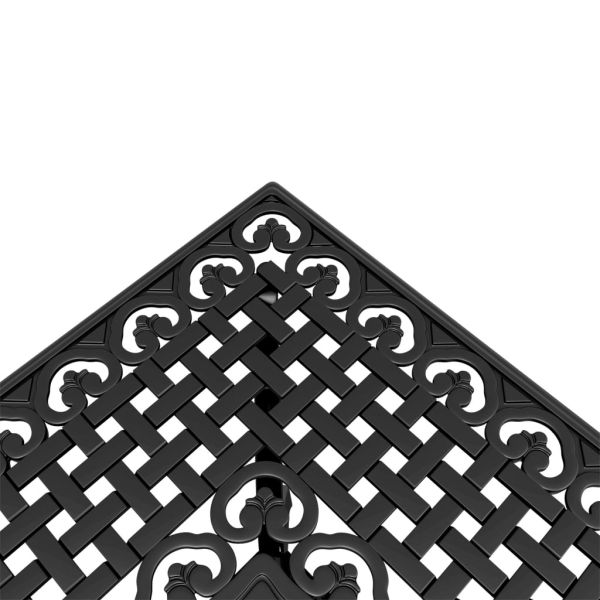 Бистро комплект, 3 части, черен, лят алуминий