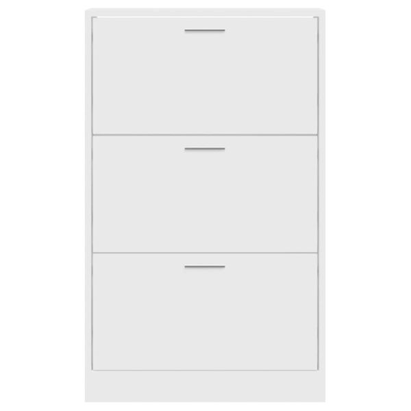 Шкаф за обувки, бял гланц, 63x24x103 см, инженерно дърво