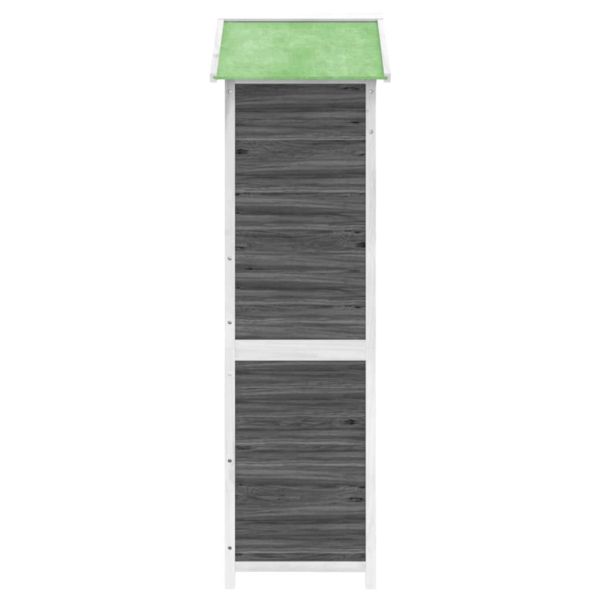 Градинска барака за инструменти сива 120x53,5x170 см бор масив