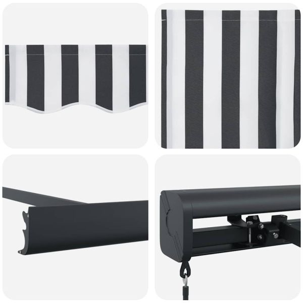 Прибираща се тента антрацит и бял 5x3 м плат и алуминий