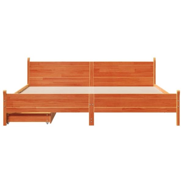 Рамка за легло без матрак, восъчнокафяв, 180x200 см, бор масив