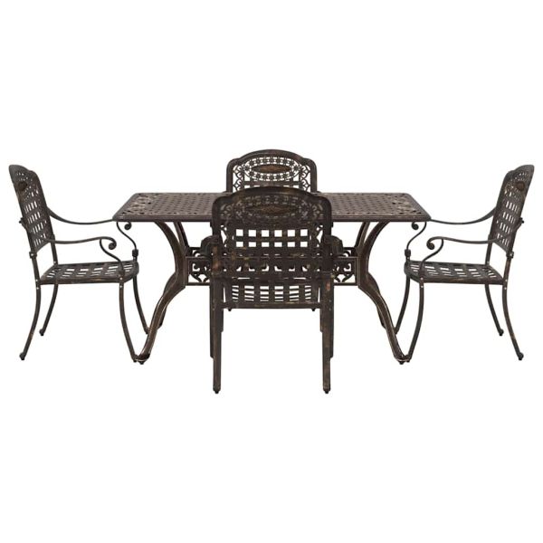 Комплект за хранене в градината 5 pcs Бронзов Алуминий