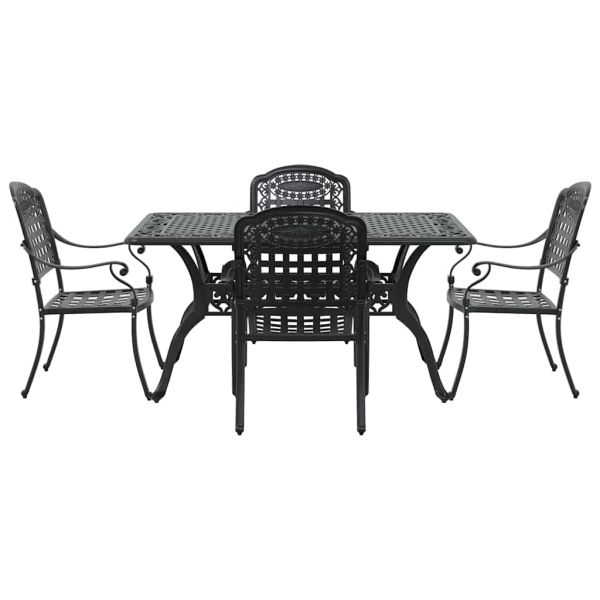 Комплект за хранене в градината 5 pcs Черно Алуминий