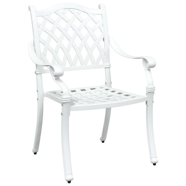 Комплект за хранене в градината 5 pcs Бяло Алуминий