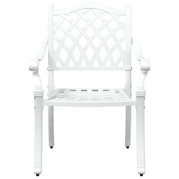 Комплект за хранене в градината 5 pcs Бяло Алуминий