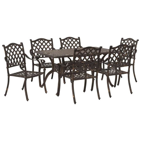 Комплект за хранене в градината 7 pcs Бронзов Алуминий