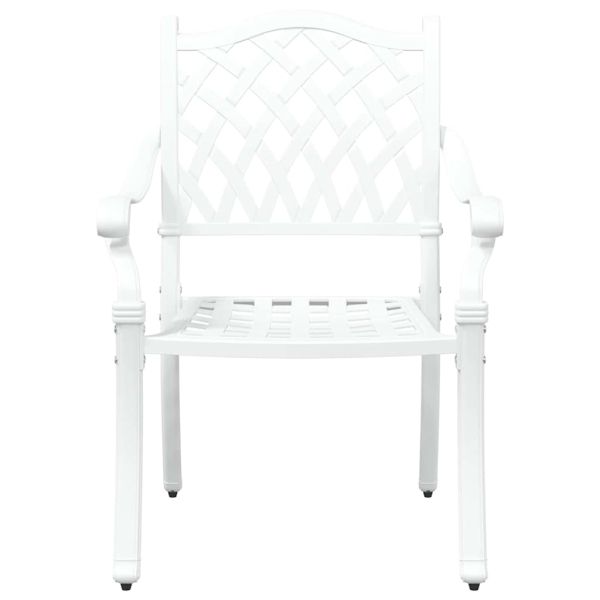 Комплект за хранене в градината 7 pcs Бяло Алуминий