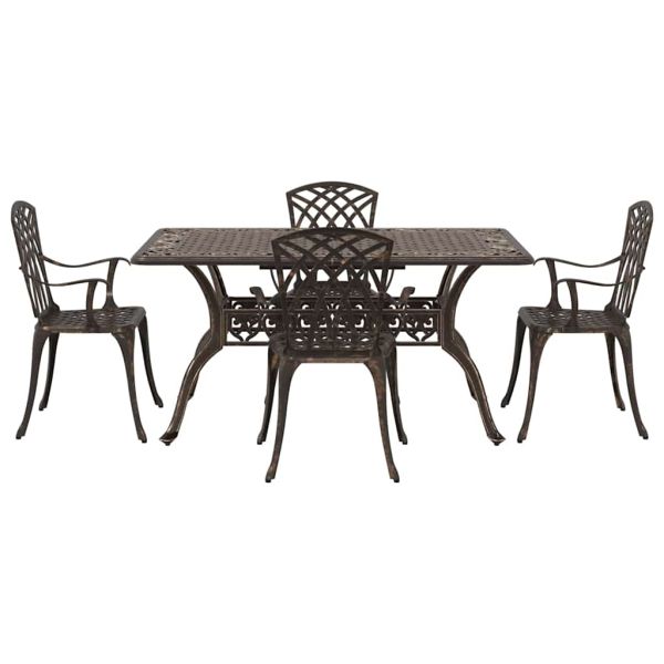 Комплект за хранене в градината 5 pcs Бронзов Алуминий