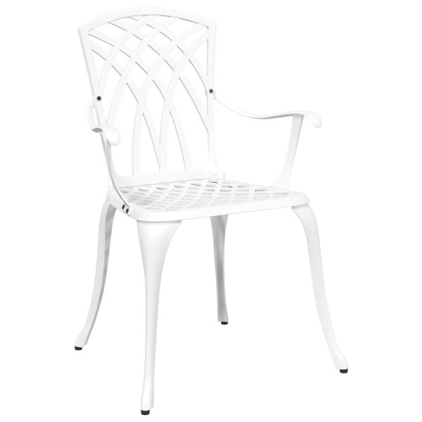 Комплект за хранене в градината 7 pcs Бяло Алуминий