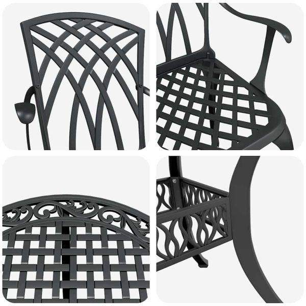 Комплект за хранене в градината 7 pcs Черно Алуминий