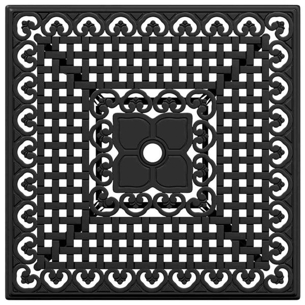 Комплект градинска маса 3 pcs Черно Лят алуминий