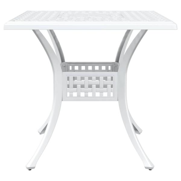 Комплект градинска маса 3 pcs Бяло Лят алуминий