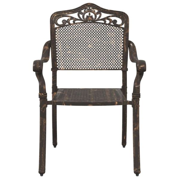 Комплект градинска маса 3 pcs Бронзов Лят алуминий