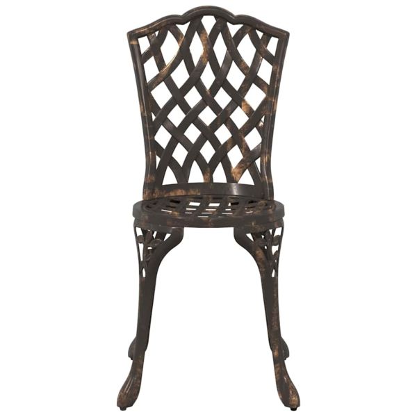 Комплект градинска маса 5 pcs Бронзов Лят алуминий