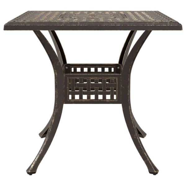 Комплект градинска маса 5 pcs Бронзов Лят алуминий