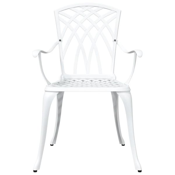 Комплект градинска маса 5 pcs Бяло Лят алуминий