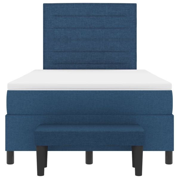 Легло с пружинирана основа с таблото Синьо 120 x 190 cm текстил