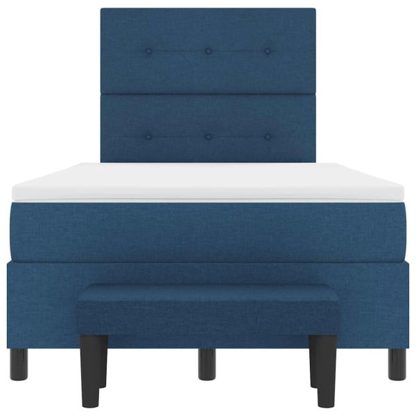 Легло с пружинирана основа с таблото Синьо 120 x 190 cm текстил