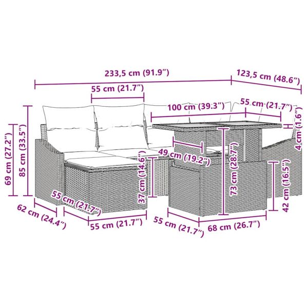 Комплект за хранене в градината 7 pcs Бежов и кремав