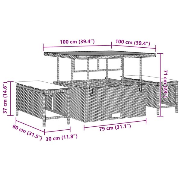 Градински Софа Комплект с възглавница 12 pcs Бежов и кремав