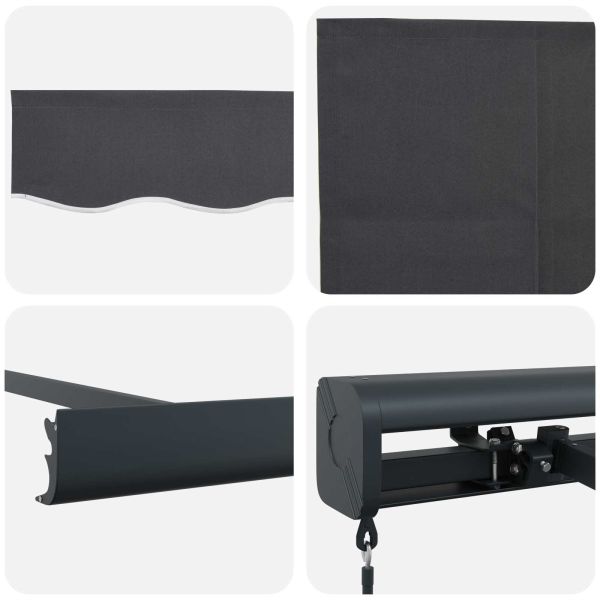 Сгъваем навес Антрацит и сив 400 × 300 cm Платно и алуминий