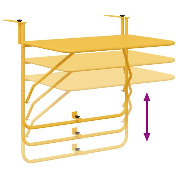Висяща терасна маса Горчица 60 x 39 x 65 см Стомана