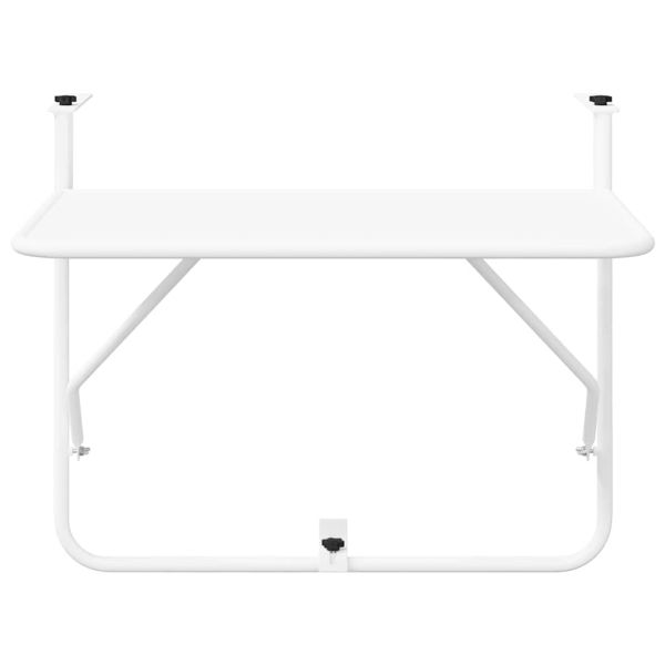 Висяща терасна маса Бяло 60 x 39 x 65 см Стомана