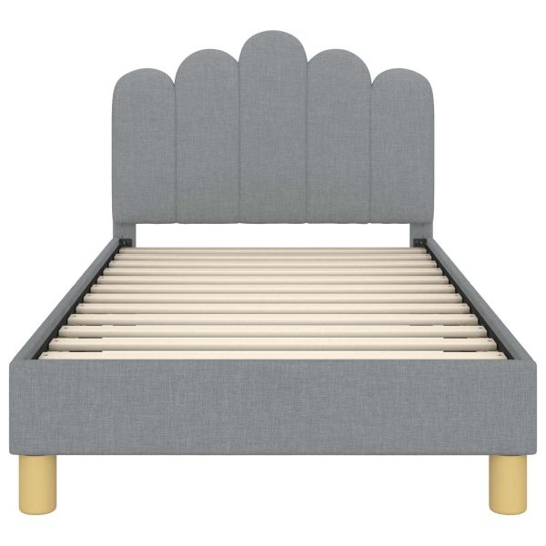 Легло за деца с табла с таблото Светлосиво 80 x 160 cm текстил