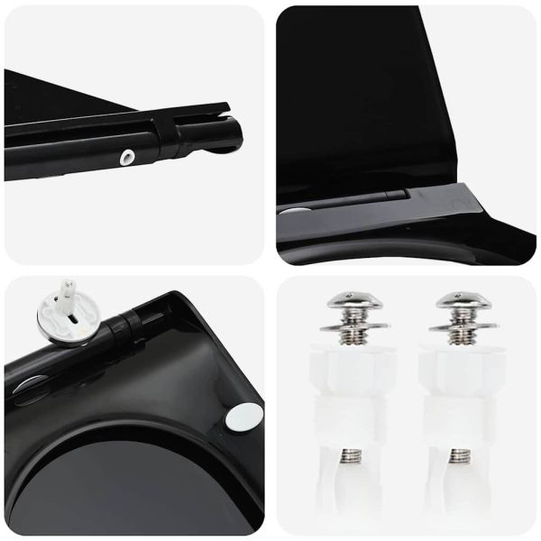 Тоалетна седалка Регулирума Черен 50 x 36,5 x 5 см Полипропилен