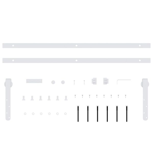 Комплект за мини плъзгаща врата за шкаф, стомана, бял, 152 см