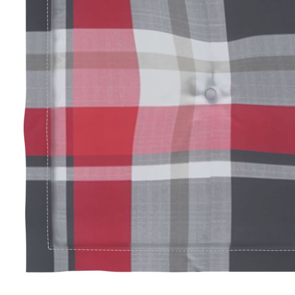 Столове Батавия 2 бр с възглавници на червено каре тик масив