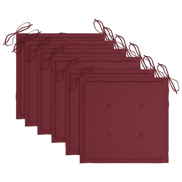 Сгъваеми градински столове, 6 бр, с възглавници, акация масив