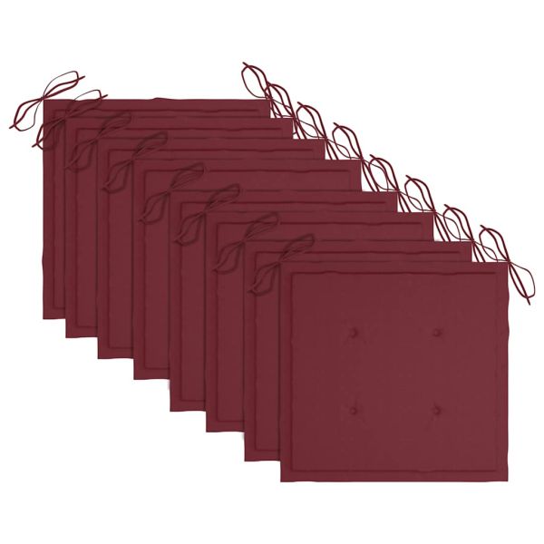 Сгъваеми градински столове, 8 бр, с възглавници, акация масив