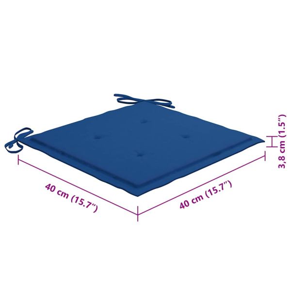 Сгъваеми градински столове, 8 бр, с възглавници, акация масив