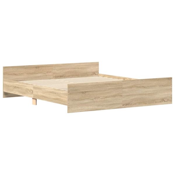 Рамка за легло с горна и долна табла, сонома дъб, 200x200 см