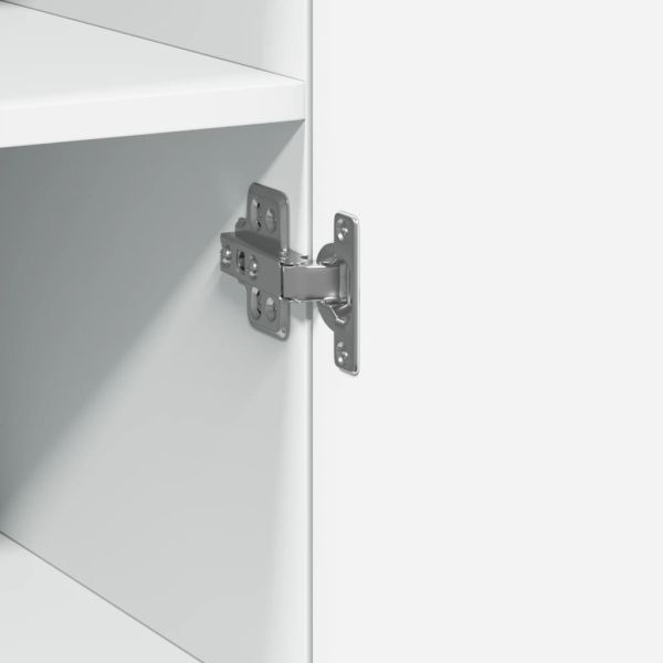 Тесен шкаф за съхранение, бял, 45x42,5x225 см, инженерно дърво