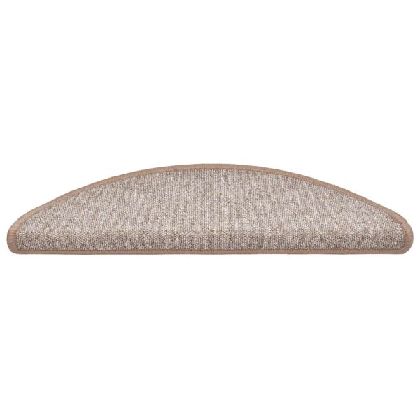 Изтривалки за стълби, 30 бр., 56x17x3 см, светлокафяви, полукръгли