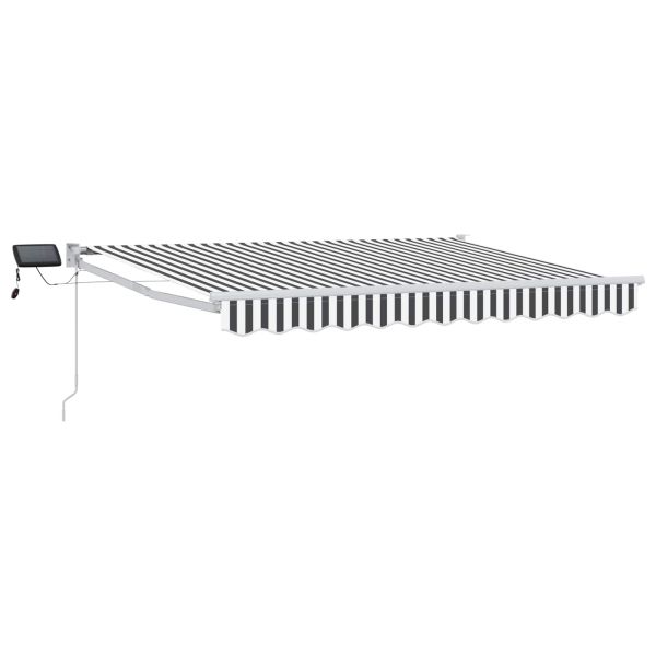 Ръчен изтеглящ сенник с LED светлини 3,5 x 2,5 m