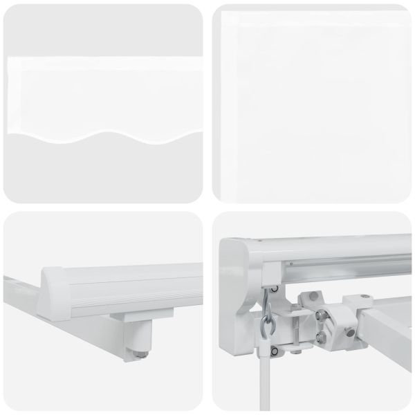 Ръчен сгъваем навес Бяло 3,5 x 2,5 m Полиестер с PU покритие