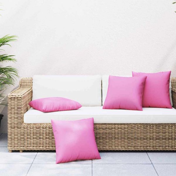 Пухени възглавници 4 pcs Розово 50 x 50 cm Полиester плат