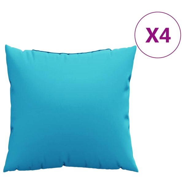 Пухени възглавници 4 pcs Тюркоаз 50 x 50 cm Полиester плат