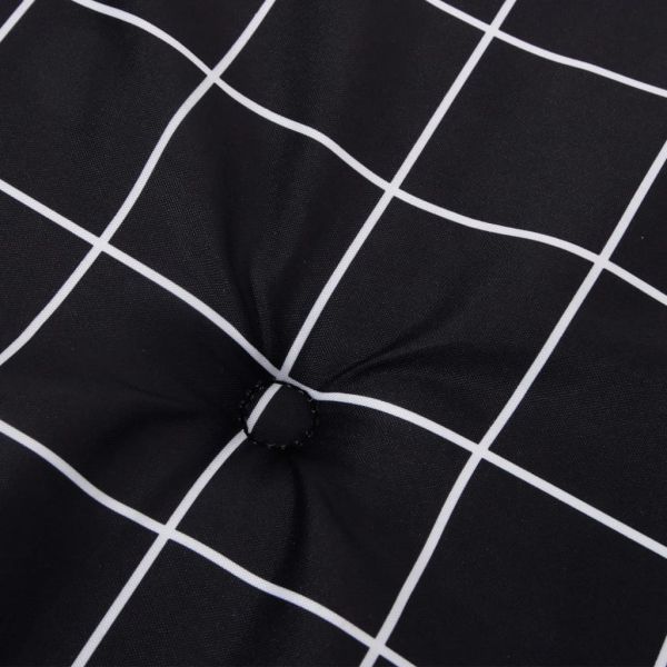 Възглавници за градински стол 2 бр черно каре 50x50x4 см плат