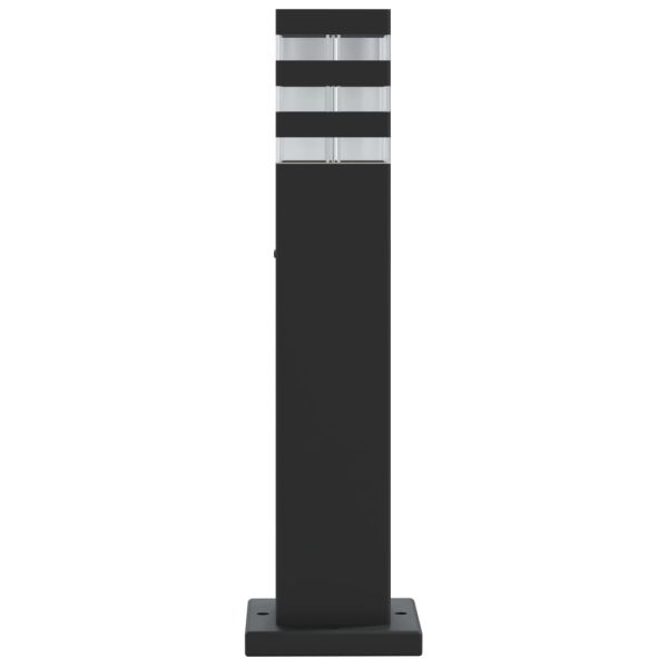 Външни подови лампи, 3 бр, черни, 50 см, алуминий