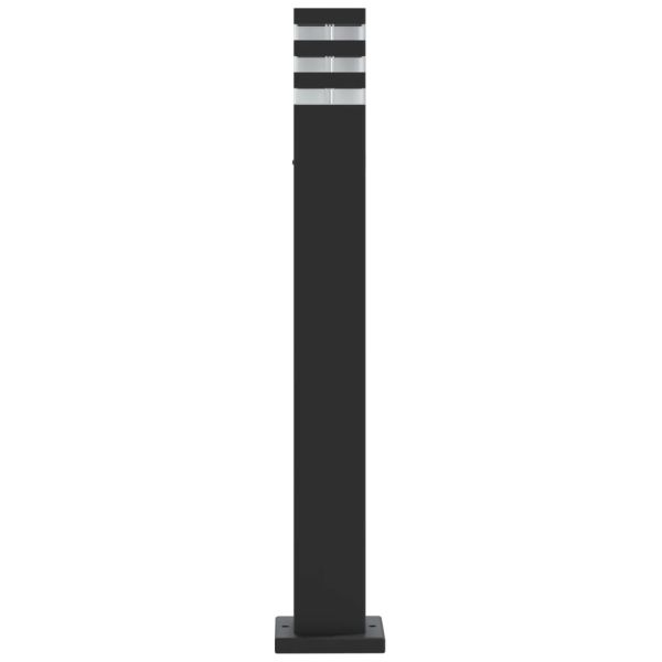 Външни подови лампи, 3 бр, черни, 80 см, алуминий