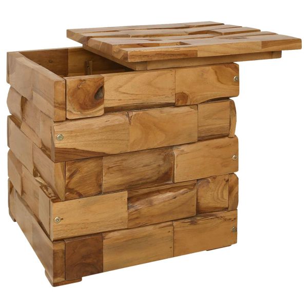 Стол за съхранение Кафяво 40 x 40 x 45 cm Солидно тиково дърво