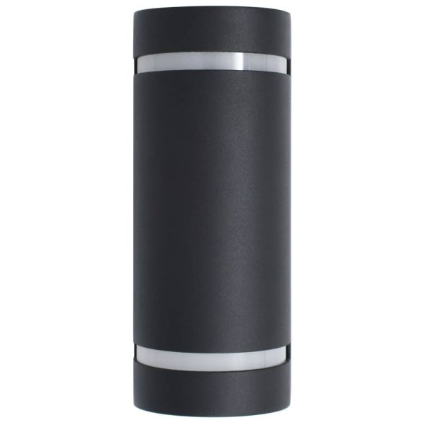 Фасадни аплици, 2 бр, 35 W, черни, полукръгли