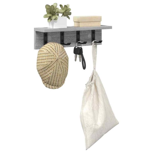 Стенен закачалка за палта Сив Сонома 40 x 10,5 x 10,5 см