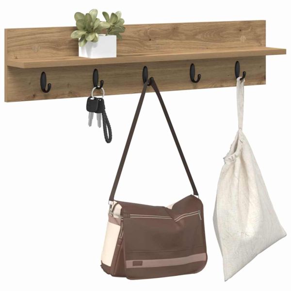 Стенен закачалка за палта Дъб 80 x 10,5 x 18 см Инженерно дърво