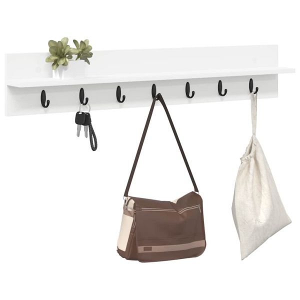 Стенен закачалка за палта Бяло 100 x 10,5 x 18 см