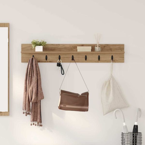 Стенен закачалка за палта със съхранение Дъб 100 x 10,5 x 18 см